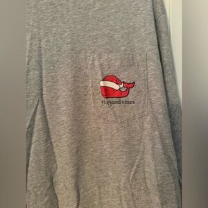 Vineyard Vines Heather Gray Tee with Red Whale